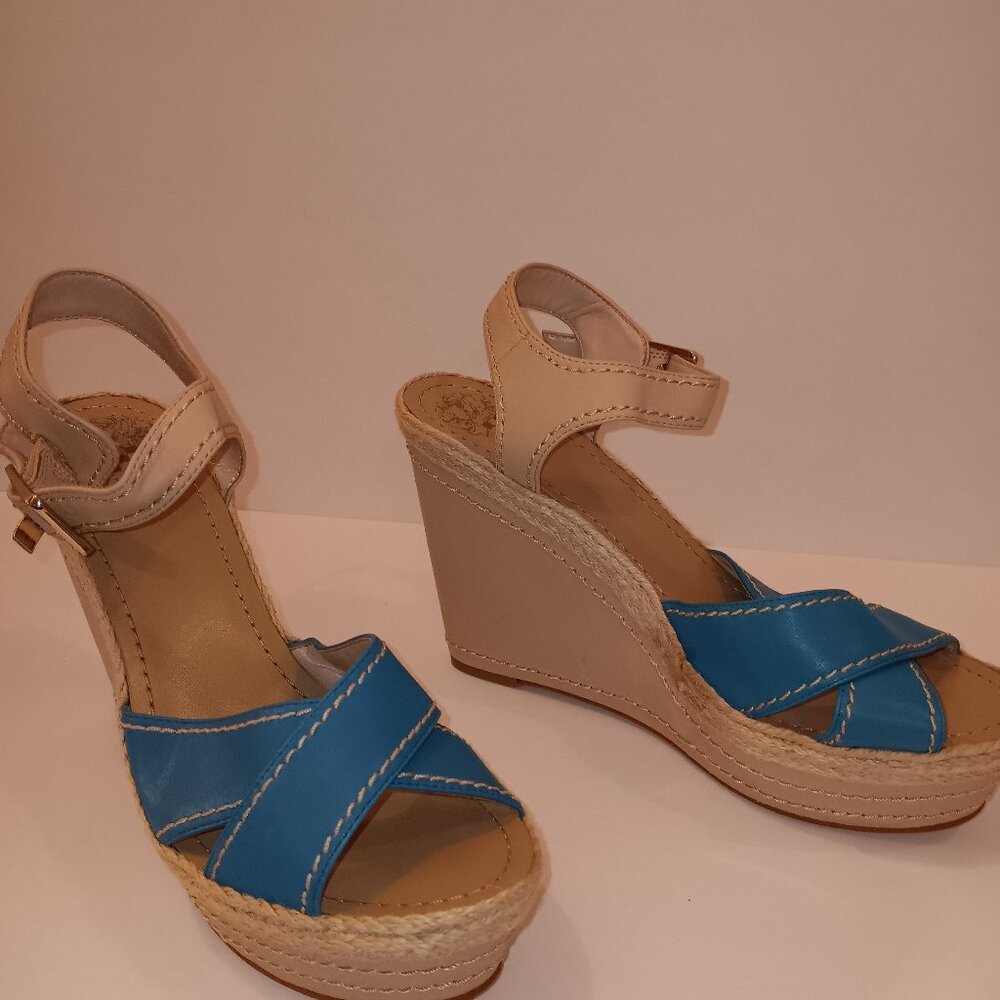 Women's Leather Vince Camuto Wedges- Size 9 Turquoise